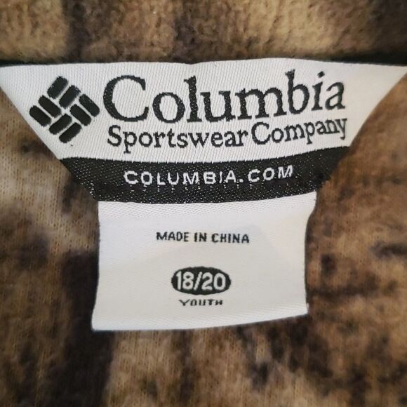 Columbia Full Zip Camo Fleece Jacket Youth Sz 18/20 - Picture 3 of 8